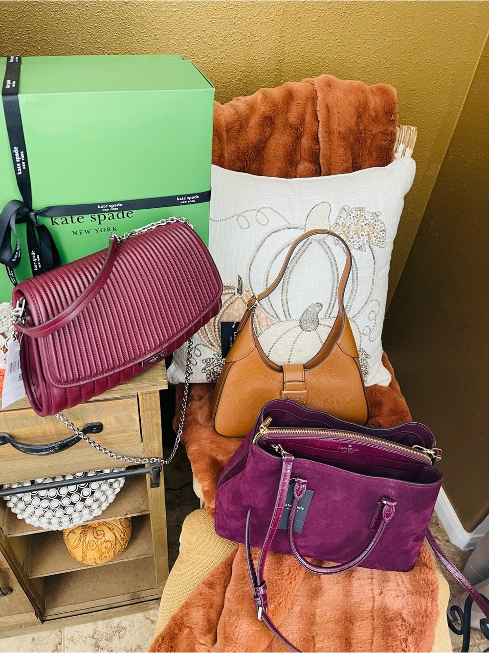Kate Spade New York Thompson Street Suede And Croc Embossed Satchel Bag KP185 - Picture 8 of 17